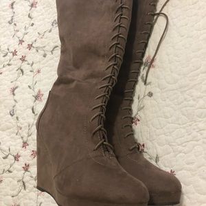 Cato 8M Faux Suede Tall Boots